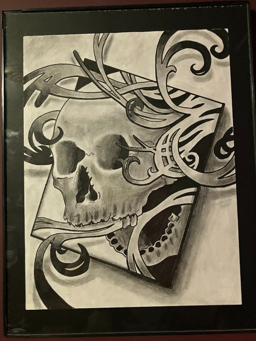 Fancy Skull Design (Framed)